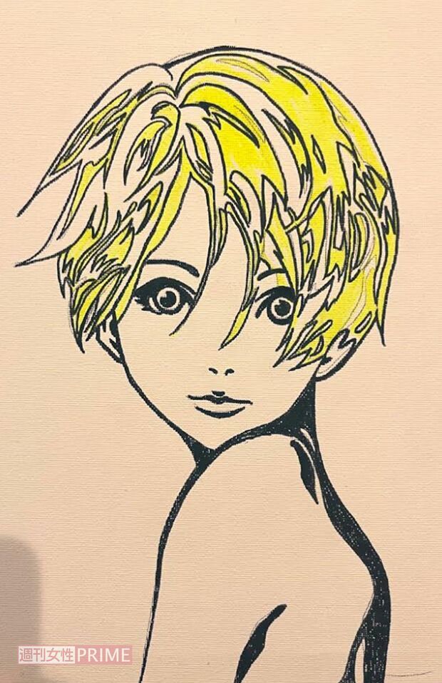 強い瞳が印象的な1枚。「練習絵なので下手くそです（笑）」