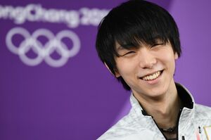 羽生結弦選手　2018年2月13日、ピョンチャン冬季五輪フィギュアスケート（日本雑誌協会代表取材）