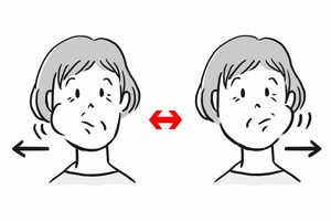 ステップ2「頬を片側ずつ交互に膨らませる」