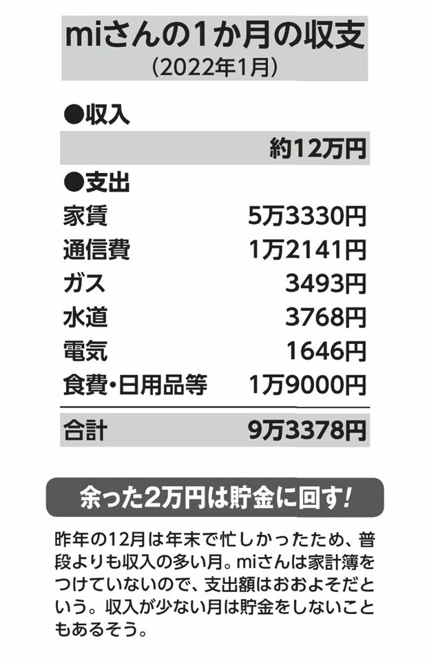 節約ブロガーmiさんの1か月の収支