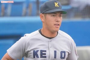 野球部に所属し、“慶應の4番”を担った清原正吾（'22年六大学野球フレッシュトーナメントにて）