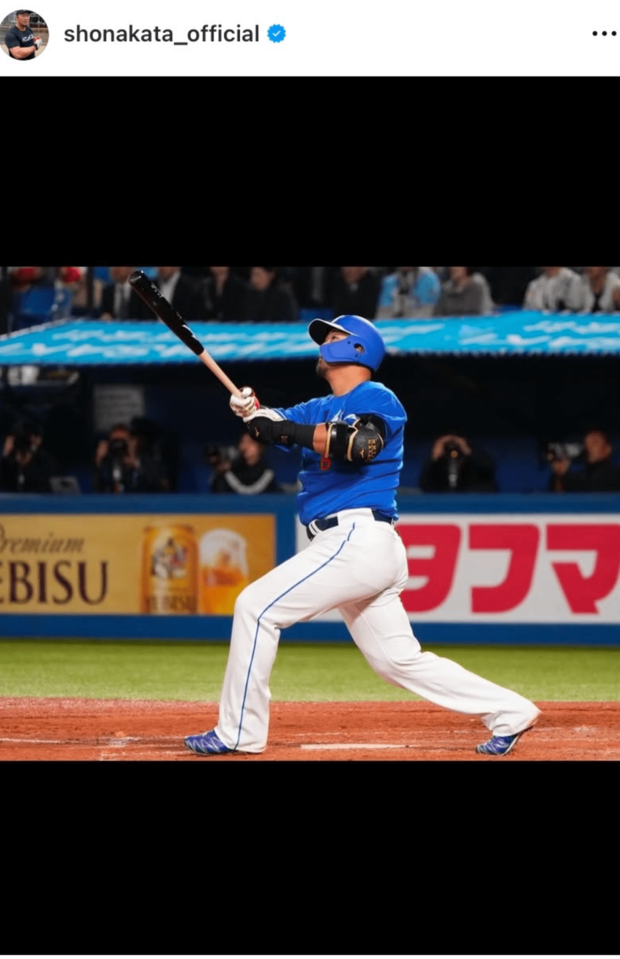引退発表後、中田がインスタグラムに投稿した中日時代の写真(公式インスタグラムより)
