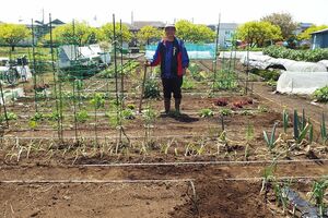 埼玉県所沢市にある約60坪の畑で農作業。自宅から近くの場所で毎朝のように通う森永卓郎さん