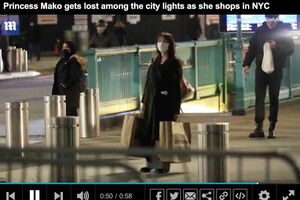 荷物を抱えて周囲をキョロキョロ、《迷子》と報じられた小室眞子さん（『デイリーメール』オンライン公式HPより）