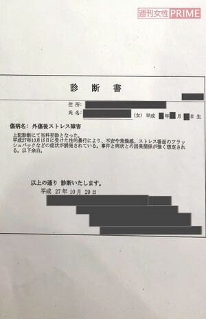 精神科医によるSさんの“外傷後ストレス障害”（PTSD）の診断書