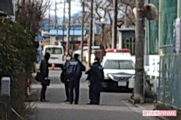 事件直後の渡辺宏容疑者の自宅付近