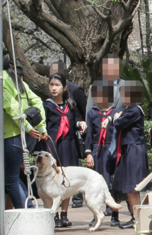 '12年4月の『オール学習院の集い』で、ご学友とアイメイト協会のブースへ立ち寄られた小学5年生の愛子さま