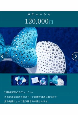 12万円のカチューシャには数え切れないほどのストーンが埋め込まれている(公式サイトより)