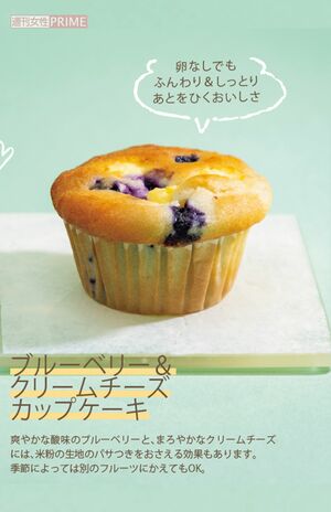 ブルーベリー&クリームチーズカップケーキ レシピ作成·調理/Takako デザイン/黒田志麻 撮影/齋藤周造 撮影協力/鈴木葉子、永瀬昭美※電子レンジは600Wを使用。機種によって加熱時間は調整してください。