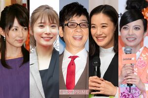 （左から）平井理央、松岡茉優、山寺宏一、蒼井優、ベッキー