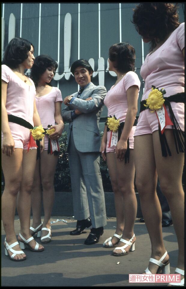 『スター誕生!』イベントにて。司会の萩本欽一とザ・シュークリーム('79年)