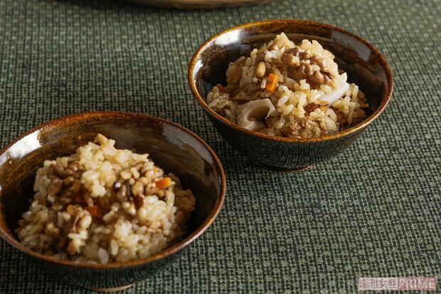 くるみとれんこんの炊き込みごはん 撮影/竹内章雄