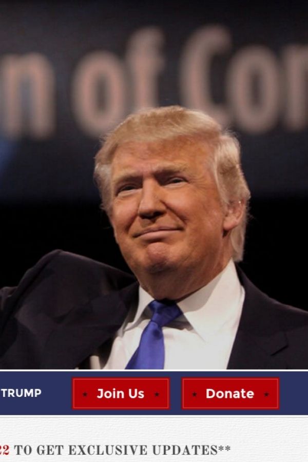  トランプ氏の公式選挙サイトより引用