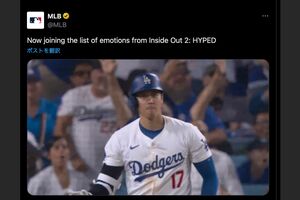 27号のツーランホームランを放った大谷翔平（『MLB』公式˛より）