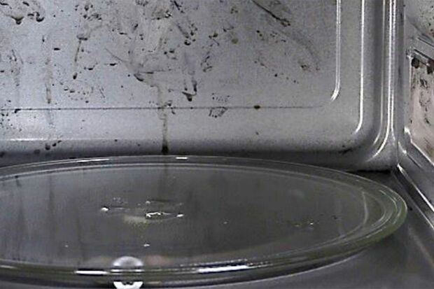 電子レンジ庫内が汚れている様子（提供元：NITE）
