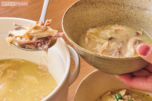 大東園のサムゲタン丸鶏とお粥4個セット　撮影／山田智絵