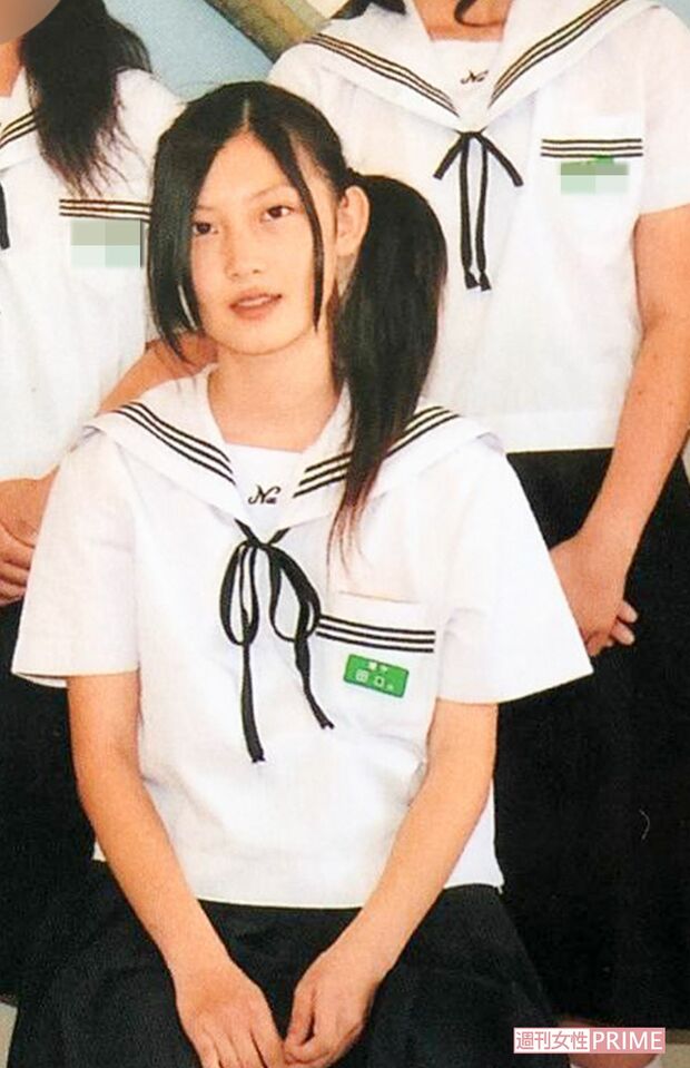 中学時代の朱音さん。家庭科部に入っていた