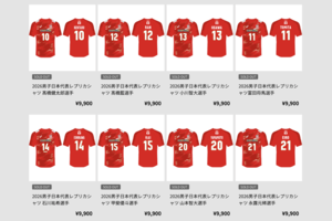 バレー男子日本代表のレプリカシャツは売り切れ続出に(公式サイトより)