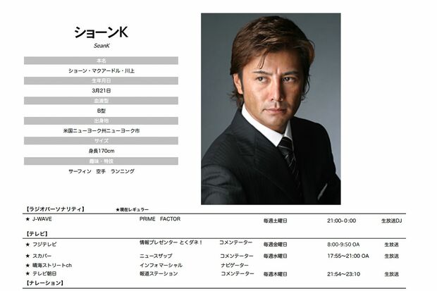 現在はコンサルタントとして活躍しているショーンK（所属事務所のホームページより）