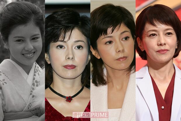 沢口靖子（写真左から'85年・20歳、'03年・38歳、'07年・42歳、'21年・56歳）