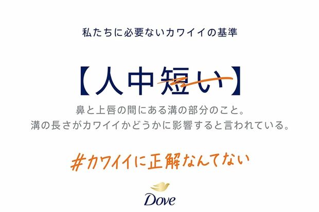 「カワイイの基準にNOを！」という文言とともに出された“基準”の数々（Dove公式HPより）