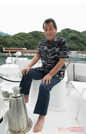 「光進丸」デッキ上の加山