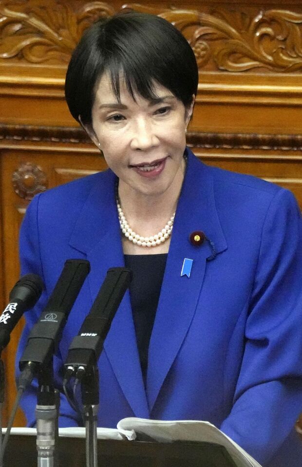 所信表明演説を行う高市早苗内閣総理大臣　写真／共同通信社