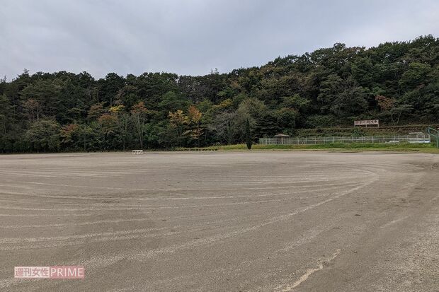 越生中学校の校庭