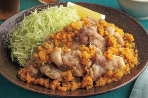 豚のから揚げにんじんソース