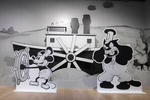 2020年に行われた『ミッキーマウス展THETRUEORIGINAL&BEYOND』で「蒸気船ウィリー」の展示　(c)Disney