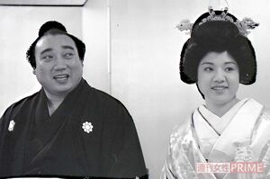 結婚披露宴の柏戸関。貫禄がすごい!