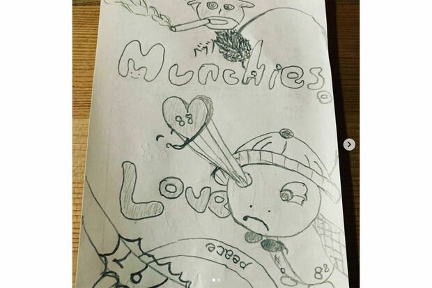 田口翔容疑者が描いたと思われる奇妙な絵（インスタグラムより）