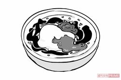 梅とわかめのスープご飯 イラスト/陶山みづほ