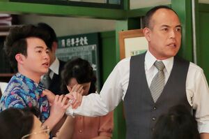 『べっぴんさん』でキアリス4人組のひとり、良子（百田夏菜子）の夫・小澤勝二を演じている田中要次　(c)NHK