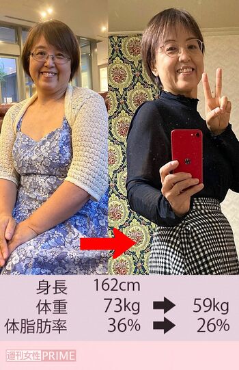 「家族が好む炭水化物や揚げものばかりの食事で洋服は17号サイズ、薬も飲んでいましたが、食事改善だけで体重が大幅ダウン。脂肪肝が改善し、血糖値も正常になりました!」(60代・丸山さん)