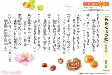 一日一音読『あめんぼの歌』（五十音）北原白秋