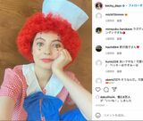 SNSに投稿したピエロのハロウィンコスプレ（'21年10月・本人のインスタグラムより）