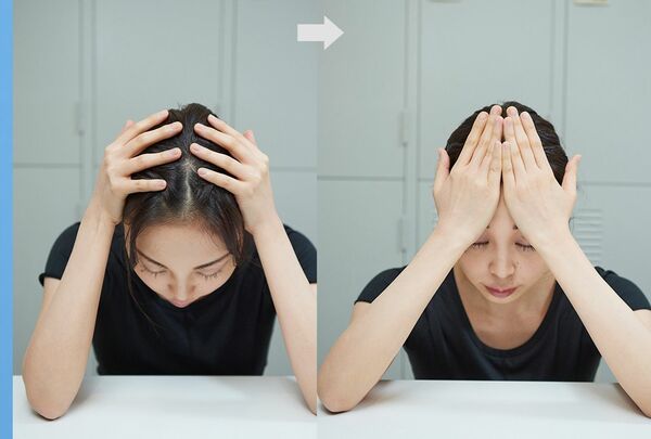 眼骨セルフ矯正 基本のポーズその1 モデル/長門石茉央