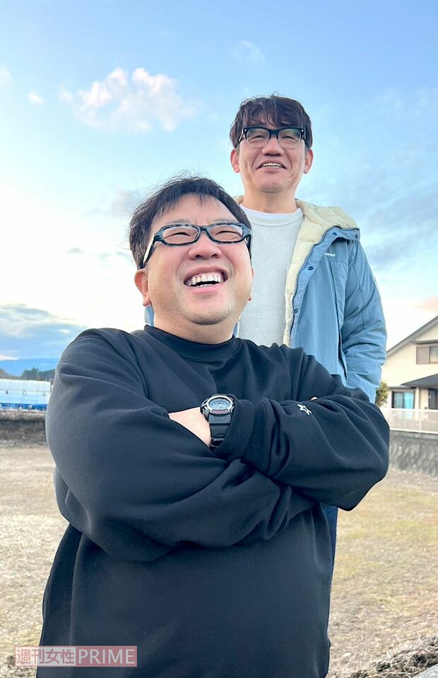 やすの実家近くでのツーショット