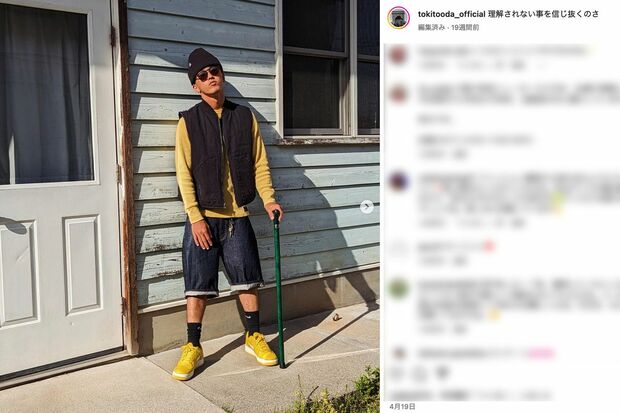 インスタグラムでは、車いすではない「立ち上がった姿」も披露する小田凱人選手（公式インスタグラムより）