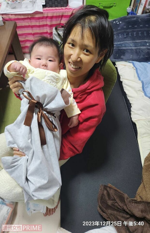 彩乃さんと娘さんの一時退院時