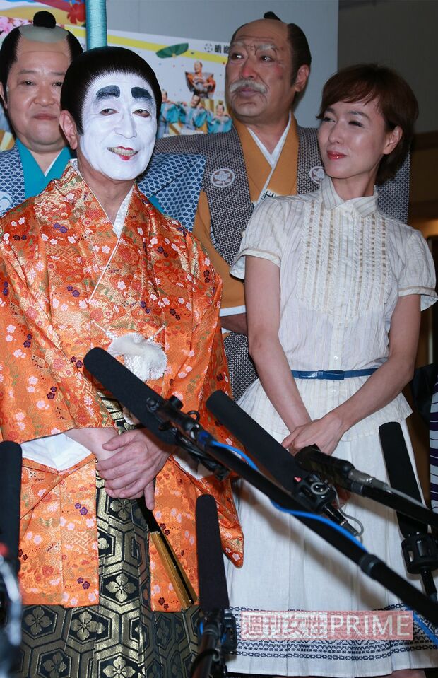 '14年7月の『一姫二太郎三かぼちゃ』公開舞台稽古の会見にて