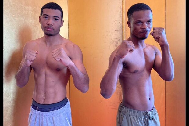 ジェイジェイ・オロゴン（左）と、替え玉だったナイジェリア人（平仲ジムのFacebookより）