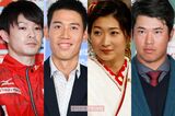 左から内村航平、錦織圭、池江璃花子、松山英樹