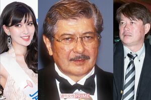 岡田眞澄さんの3番目の妻との子である岡田朋峰（左）と、2番目の妻と長男・岡田眞善（右）