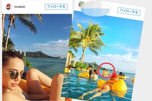 伊藤のインスタグラムアカウントより抜粋(左)、ある外国人がインスタにアップした画像(右) 赤枠のなかに注目！