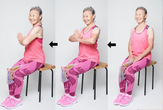 お手軽ツイスト体操・図解　撮影／山田智絵