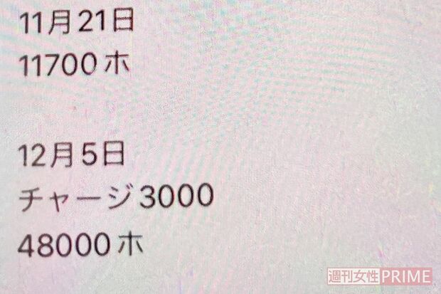 父親が入院した12月5日、ホストに約5万円使っていた