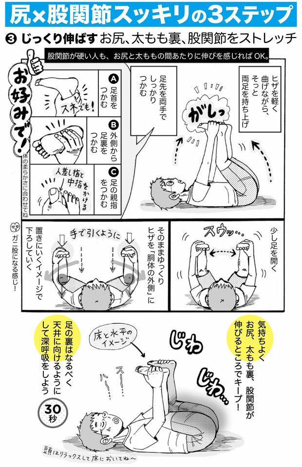 尻×股関節スッキリの3ステップ（3）じっくり伸ばす