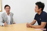 対談する原田龍二と中田宏